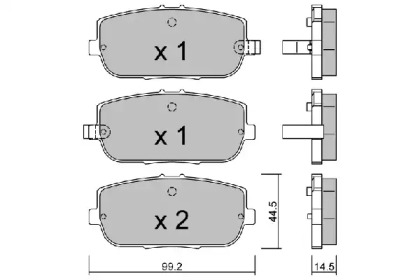 Комплект тормозных колодок (AISIN: BPMZ-2003)